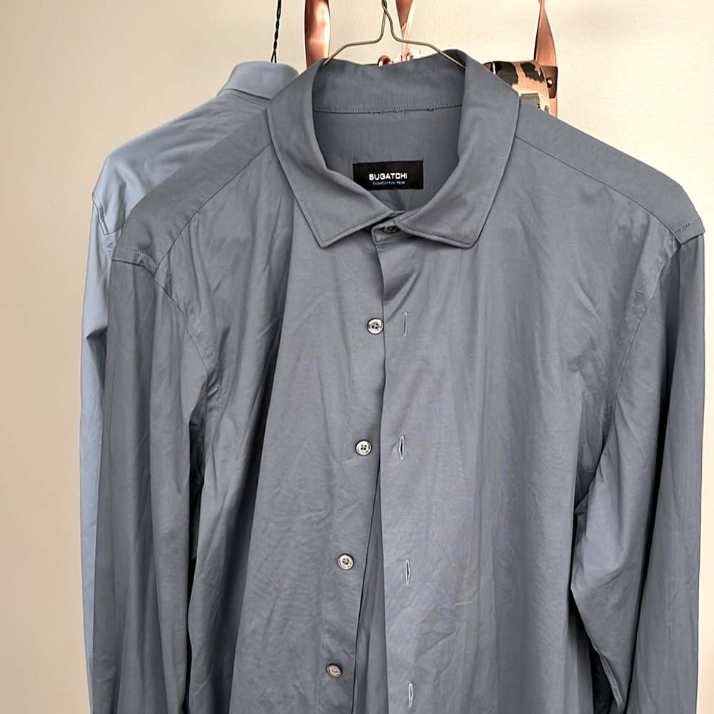 Bugatchi L/S Dress Shirt Ooohcotton Slate Sz M